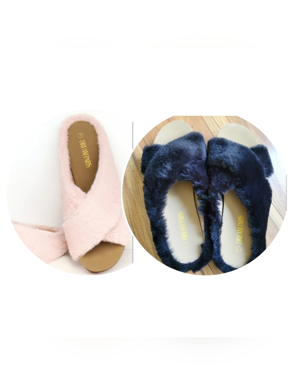 Dream Pairs Faux Fur Sandals/ Slipper Bundle